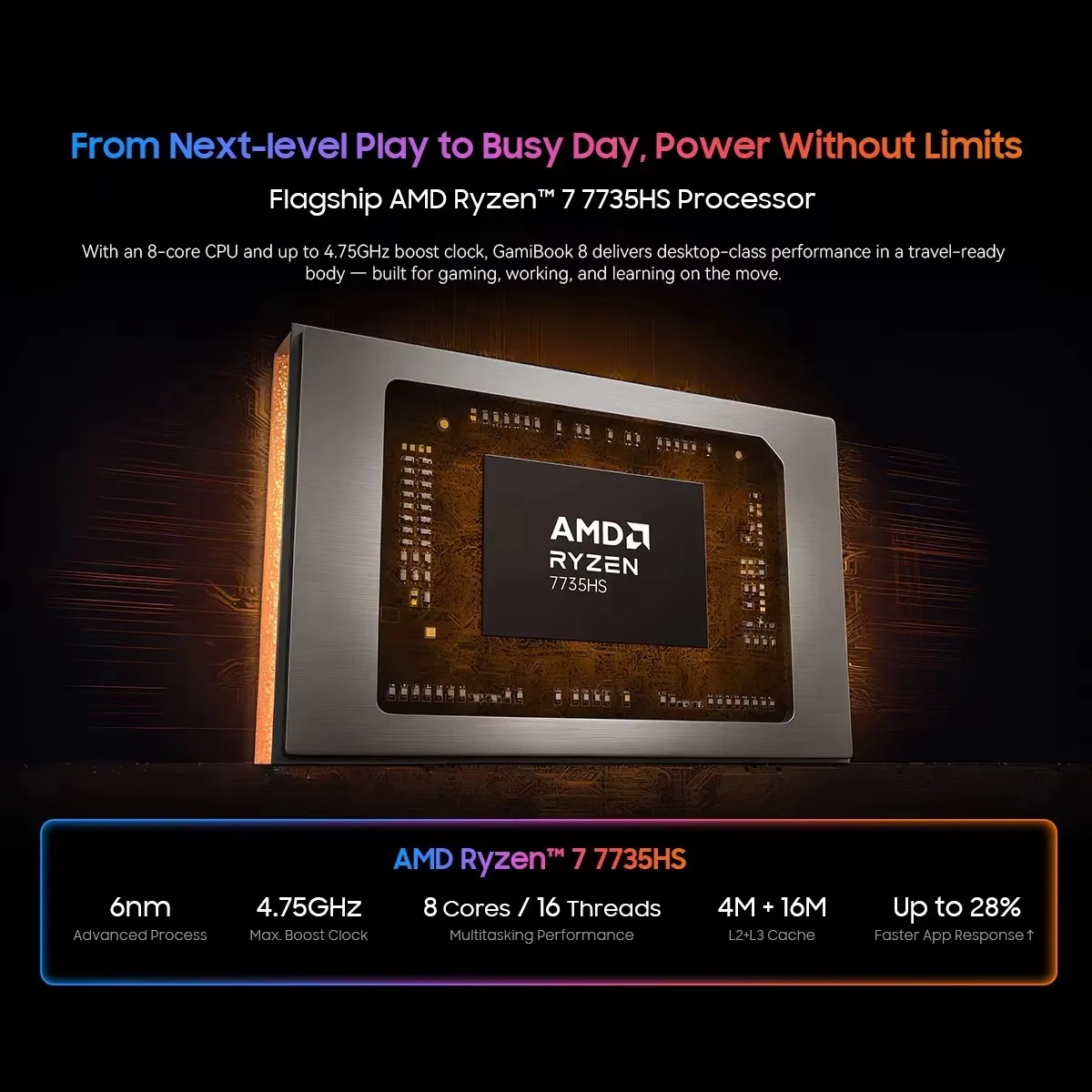 Blackview Portátil GamiBook 8 de 16 Pulgadas, AMD R7 7735HS, DDR5 16GB/32GB RAM, 512GB/1TB ROM, Windows 11 Pro, BT5.2, Wifi6