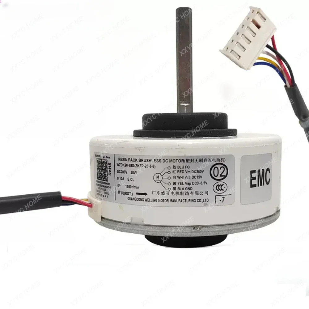 

New DC Fan Motor WZDK20-38G For Midea Air Conditioner Indoor Unit DC280V 20W 1800r/min ZKFP-20-8-6 Conditioning Parts