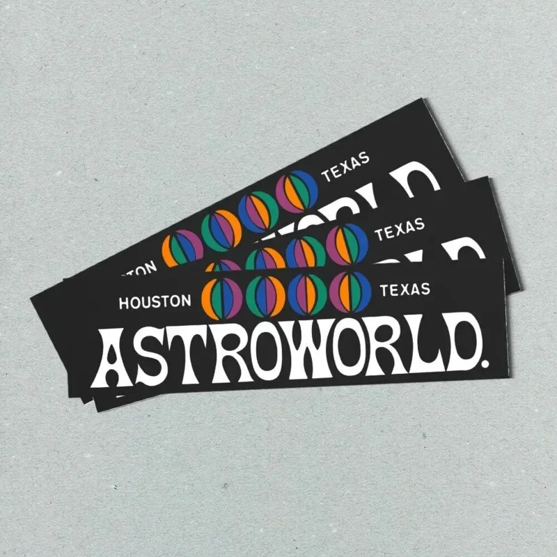 ملصق ممتص الصدمات من Astroworld Houston TEXAS - طراز عتيق للسياحة في الولايات المتحدة الأمريكية 80s 90s - ملصقات ممتصة للصدمات - ملصقات سيارات