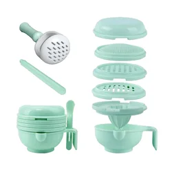 Baby Food Maker Set Toddler Food Mills with Mash Bowl Hand Citrus Juicer GraterMaking Homemade Fruits Vegetables Masher BPA Free