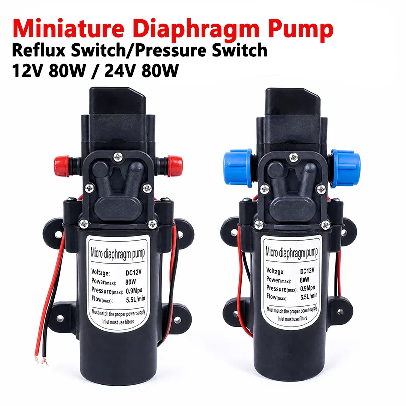 80W Electric Diaphragm Pump Self-Priming Pressure Booster Pump with Backflow Control Suitable for Home Garden and Car Wash Use
