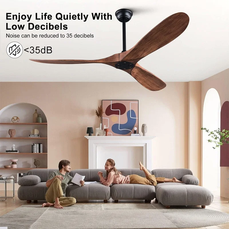 Deckenventilator mit Fernbedienung, Vintage ABS-Deckenventilatoren, geräuscharm, einstellbare Windgeschwindigkeit auf sechs Stufen, Dekoration für Wohn- und Esszimmer, Schlafzimmer