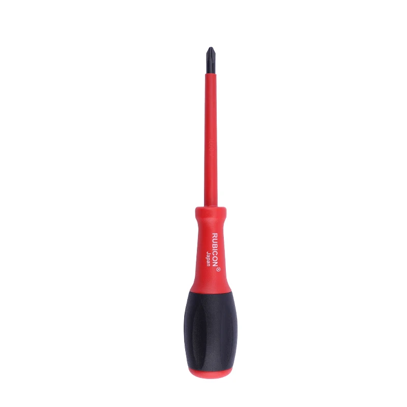 Japan Rubicon Insulated Screwdriver VDE1000V Phillips PH0/1/2 Flat Head 2.5/3.0/3.5/4.0/5.5/6.5mm Driver