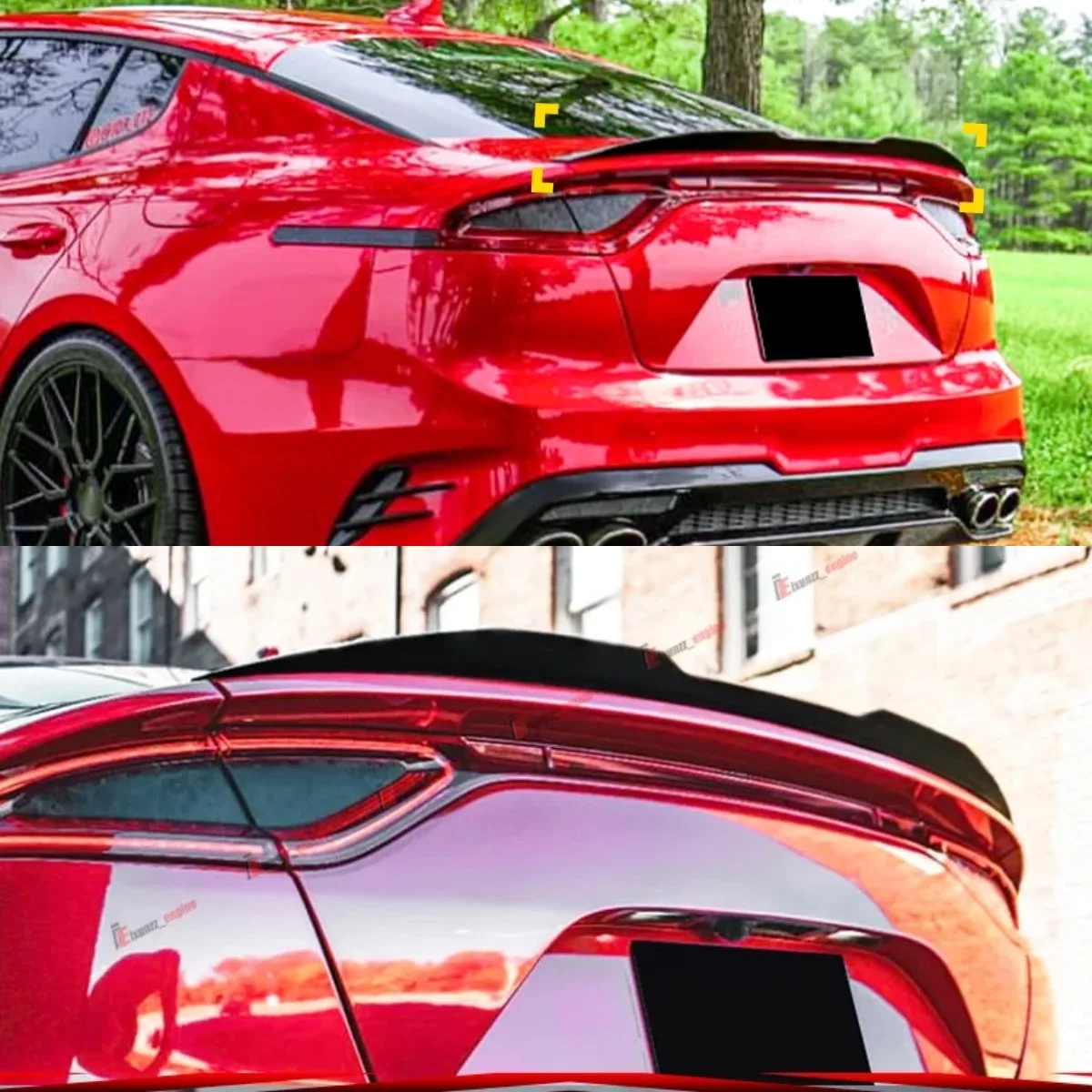 Per KIA Stinger 2017-2023 Body Kit posteriore tronco Spoiler in fibra di carbonio Look Sport Style posteriore tronco Spoiler ala posteriore