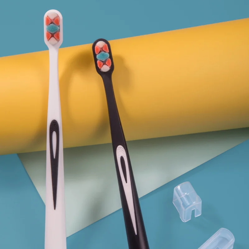 جديد العناية بصحة الفم فائقة النعومة الشعر الناعم صديقة للبيئة المحمولة السفر فرشاة أسنان الألياف نانو الألياف لينة فرشاة أسنان الشعر موجة #3