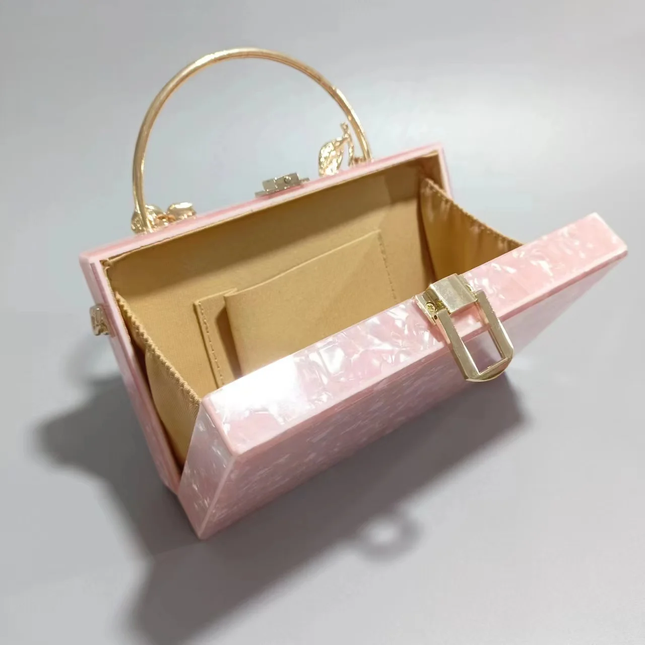 Crystal Bag Handle Acrylic Box Clutches Women New Luxury Designer Korean Chic Handmade Purses And Handbags Wedding Party Bags