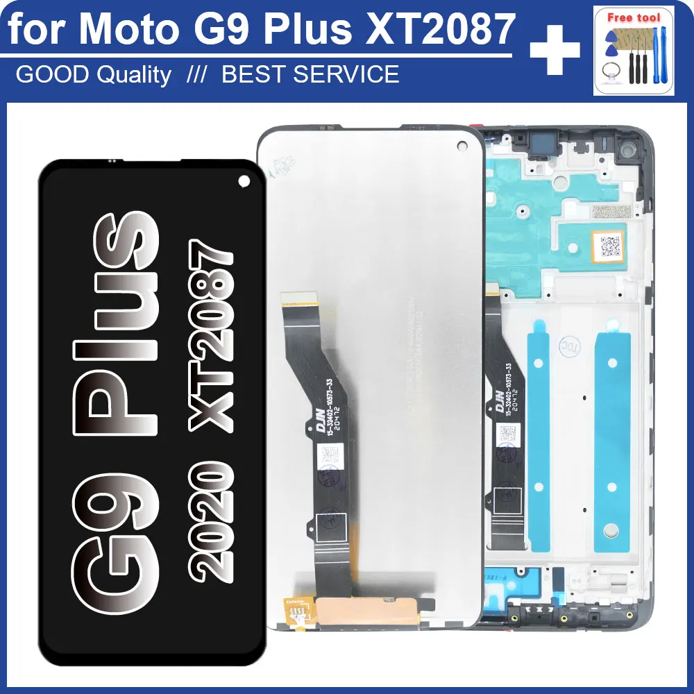 6.81 "LCD voor Motorola Moto G9 Plus XT2087 Lcd Touch Screen Assembly Vervanging voor Moto G9 Plus XT2087-1 met Frame