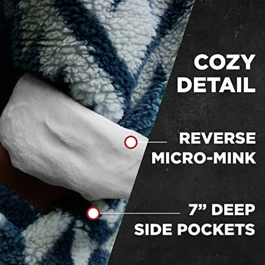 Coleman Oversized Wearable Sherpa and Micro-Mink Blanket Hoodie, - One Size Fits Most - view 4