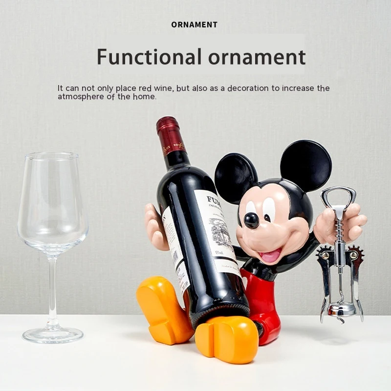 Mickey Mouse Modern Cartoon Wine Cabinet Home Decoration Living Room Creative Housewarming Gift Bottle Opener Resin Wholesale