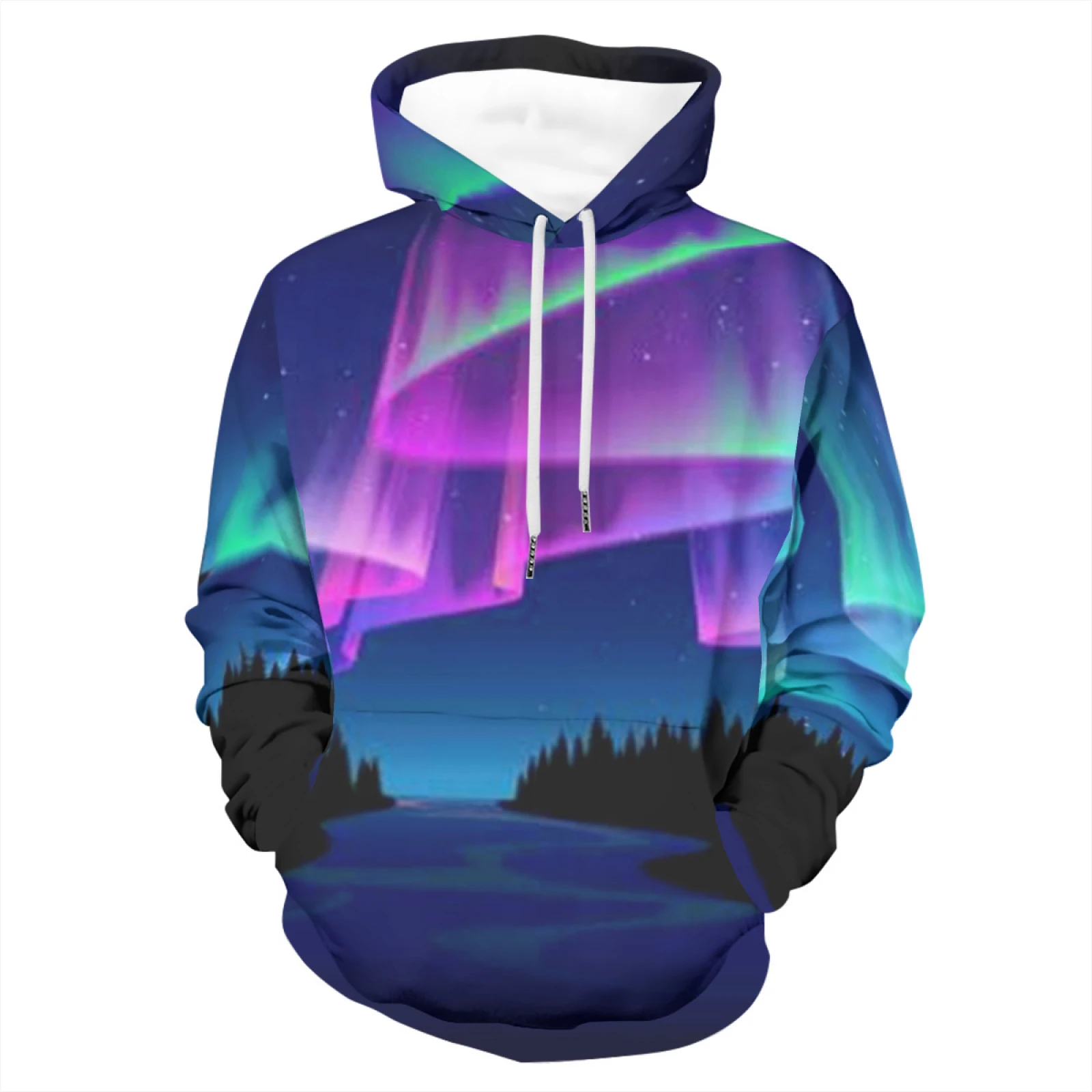 New Men Fashion Hooded 3D Printed Abstract Hooded Sweatshirts Casual Loose-fitting Long-sleeved Pocket Hooded Tops