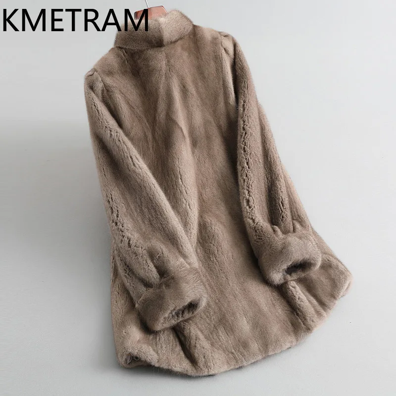 100 % ganze Nerz Pelz Jacke Frau Luxus Stehkragen Grau Echt Pelzmantel Winter Kleidung für Frauen Pelzigen Jacken 2025 Fourrure