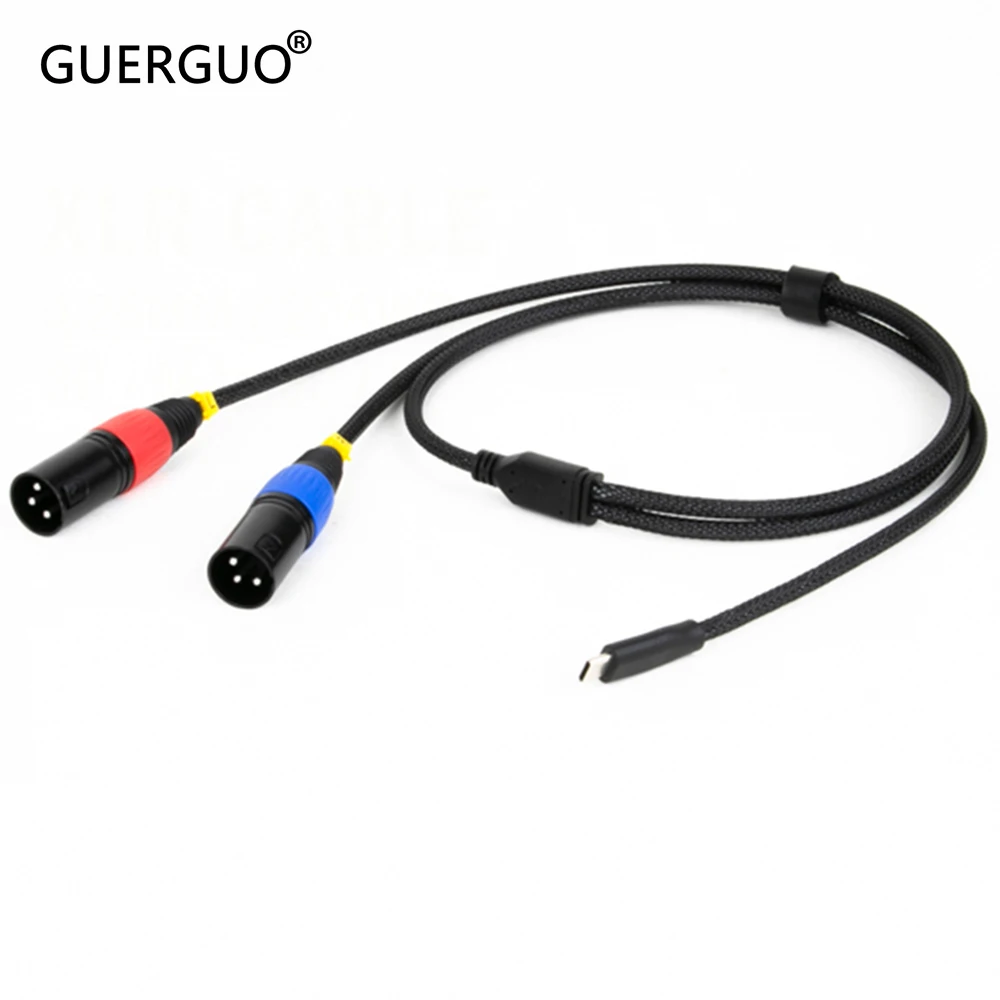 USB C to Dual XLR Male/Female Audio Cable,Type C to 2 XLR Output Stereo Cord Speaker Adapter for Power Amplifier,Mixer Console