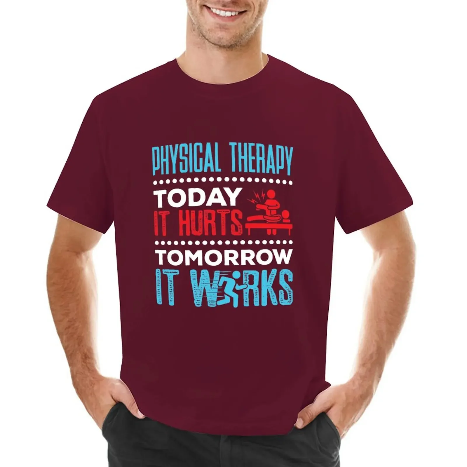 Physical Therapy Today It Hurts Tomorrow It Works for a boy plus sizes aesthetic clothes graphic crewneck heavyweight style tops