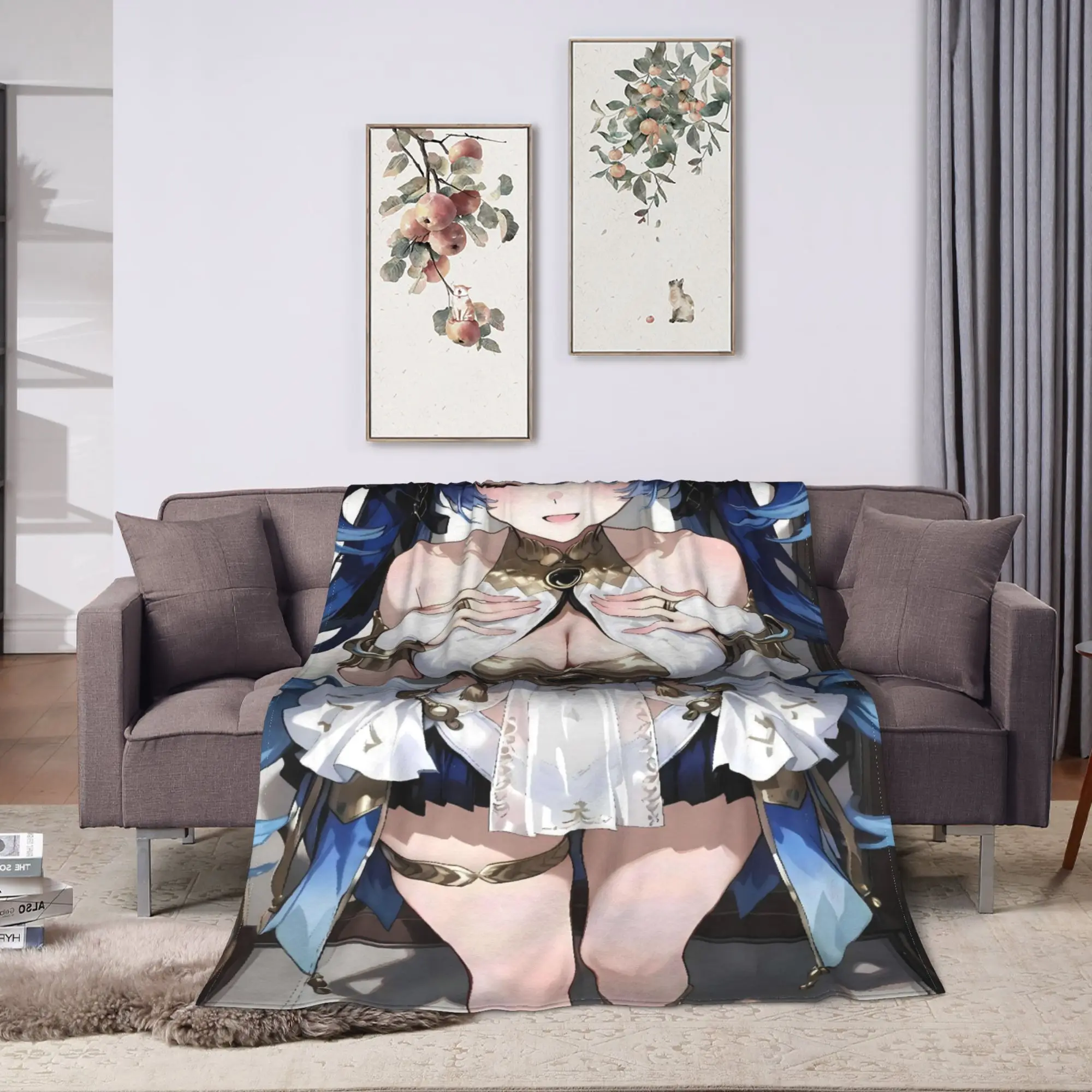 Iuno Wuthering Waves Game Soft Warm Blankets  Travel Office Plush Bedding Throws Couch Chair Flannel Bedspread Sofa Bed Cover