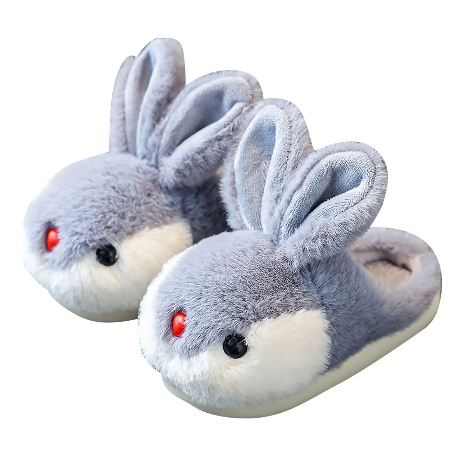 Winter Children\'s Cotton Slippers Warm Winter Non-slip Cartoon Cute Rabbit Boys And Girls Soft Sole Home Kids Plush Animals Slip