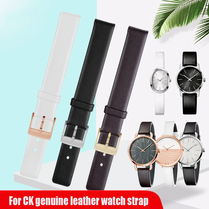 

Ultra thin plain grain Watchband For CK Kevin Clay Small Women's Leather Watch with K7B216G6/K2G23620/K3P236G6 Men's Watch Strap