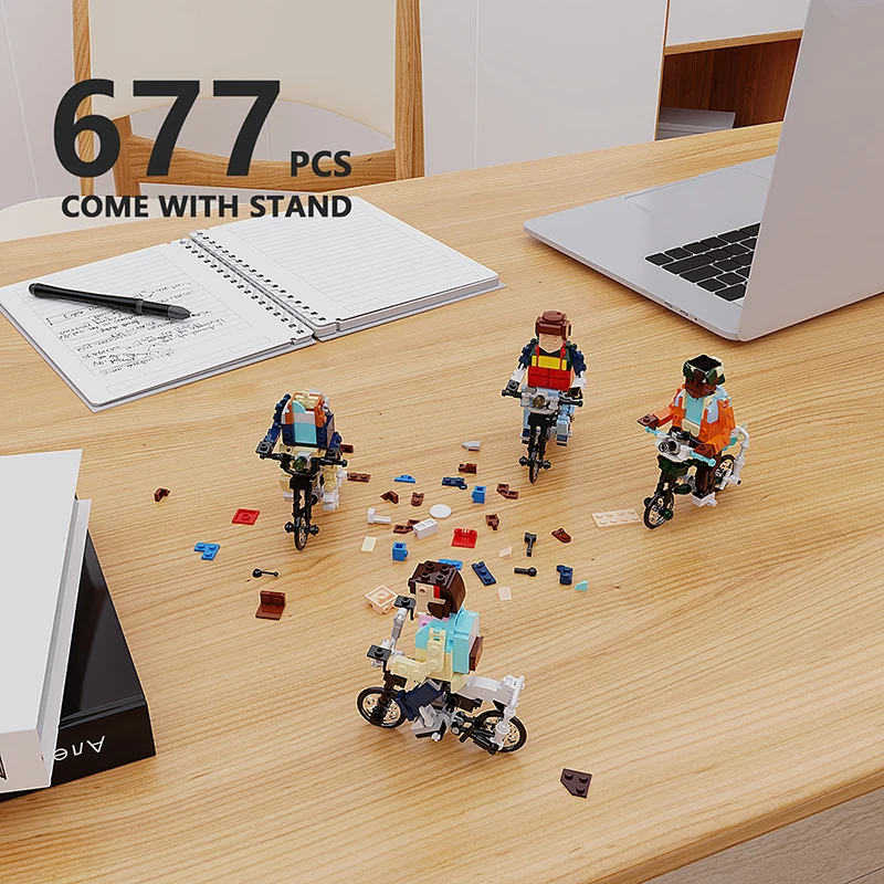 BuildMoc Doll\'s Bicycle Building Block Set For Strangered Things Bike Weird Tales Idea Bricks Toy Children Birthday Day Kid Gift