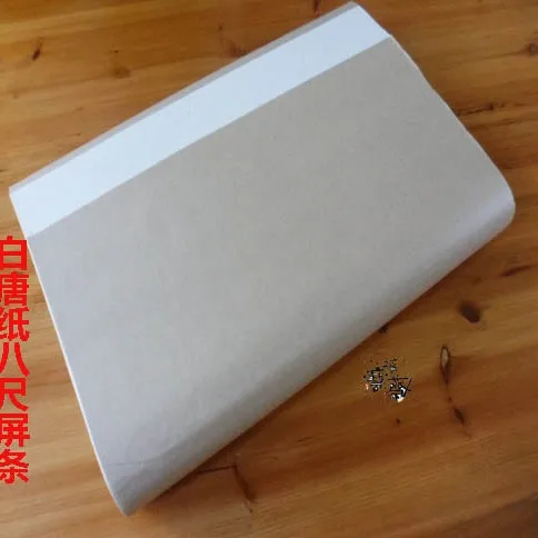 Eight-Foot Scroll Strip Xuan Paper, Semi-sized Yuan-Shu & White Tang Rough Edge Paper for Calligraphy & Sutra Copying