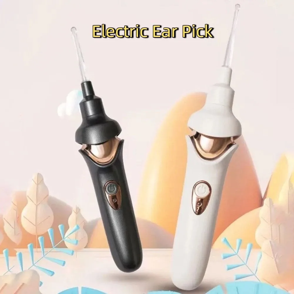 

USB перезаряжаемая электрическая насадка для удаления ушной серы, безопасная вибрация, мягкая насадка для ушей, электрическая насадка для ушей со светодиодной подсветкой, безболезненная