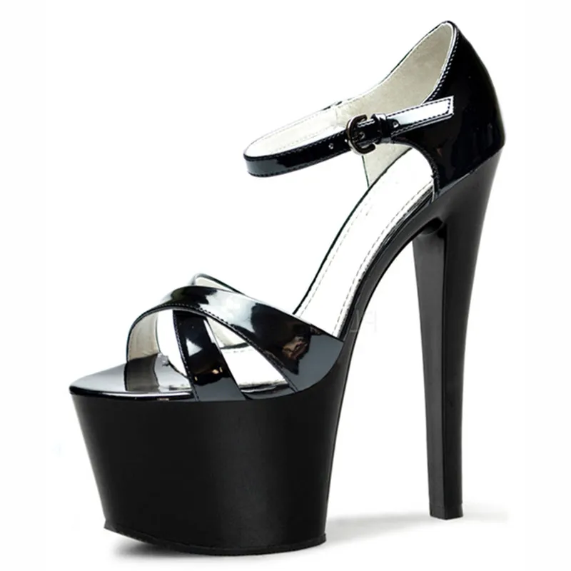 New women's high heels, stage banquet catwalk show performance 6 inch toe nude strap 15-17 cm high heel sandals
