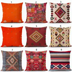 Artwork Printed Linen Pillow Case Traditional Ethnic Style Pillow Case Sofa Bedroom Car Pillow Cover Home Decoration