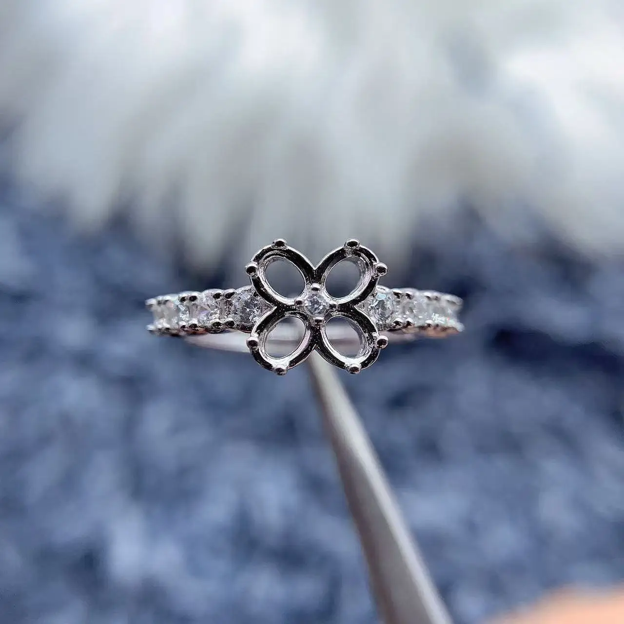 

MeiBaPJ Inlay Oval 3*4mm S925 Sterling Silver DIY Ring Settings Versatile Diamond Women Gift Luxury Fine Charm Jewelry Wholesale