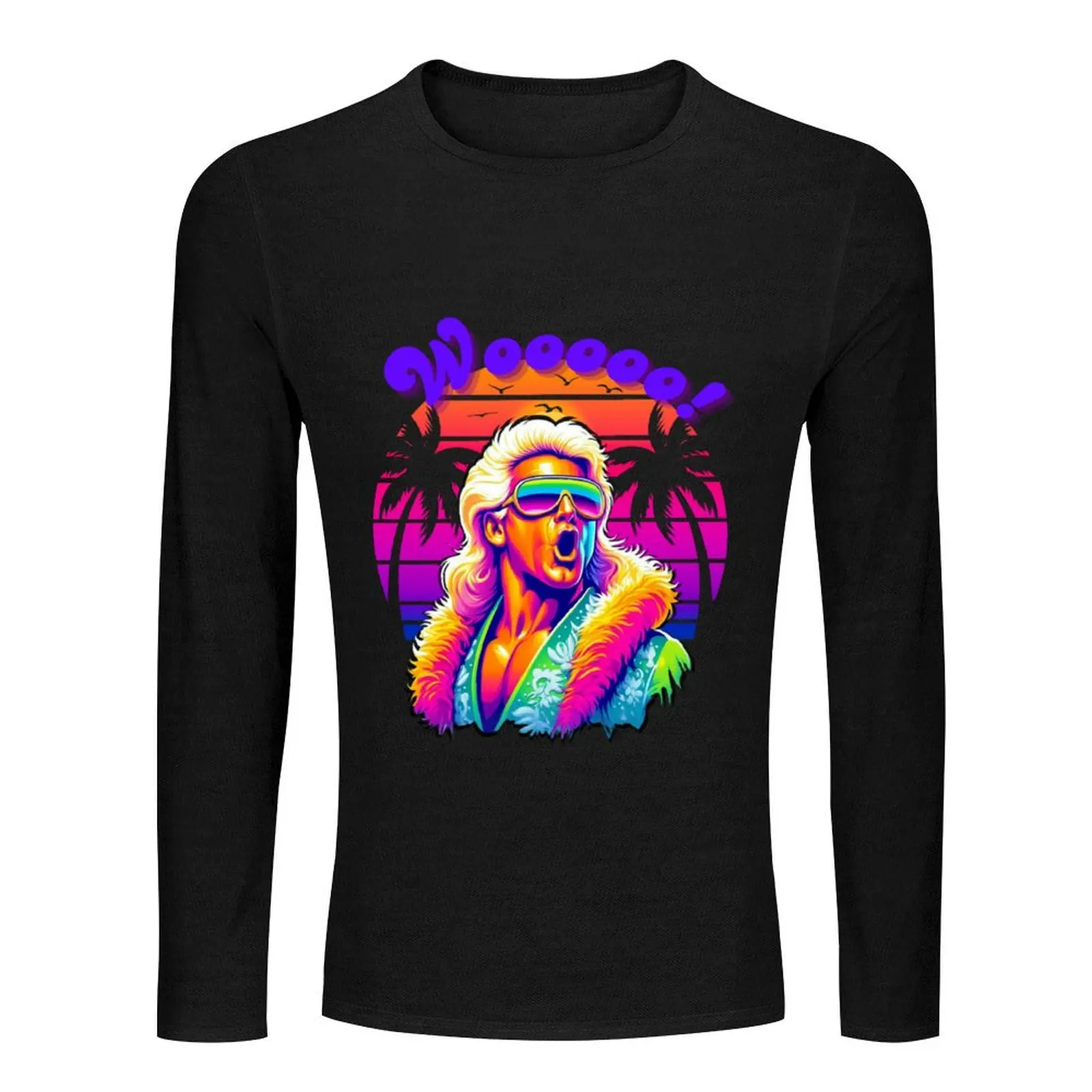 WOOOOO! Energy Statement SUMMER VIBES Long T-Shirt graphics t shirt oversized t shirts men t shirt