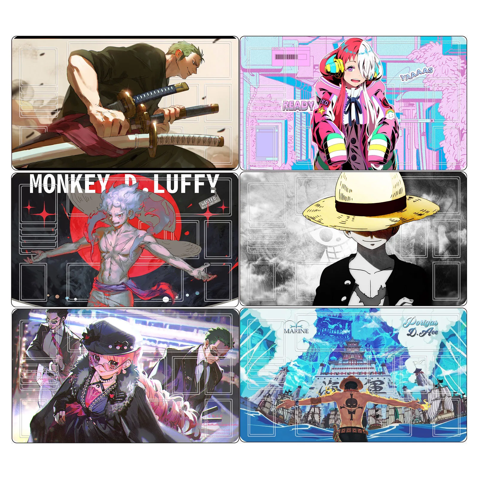 

Игровой коврик для карточных игр 600x350x2 мм, DIY, с изображением Луффи, Портгаса и Эйса, для одного игрока, дуэльный, подарок, игрушка