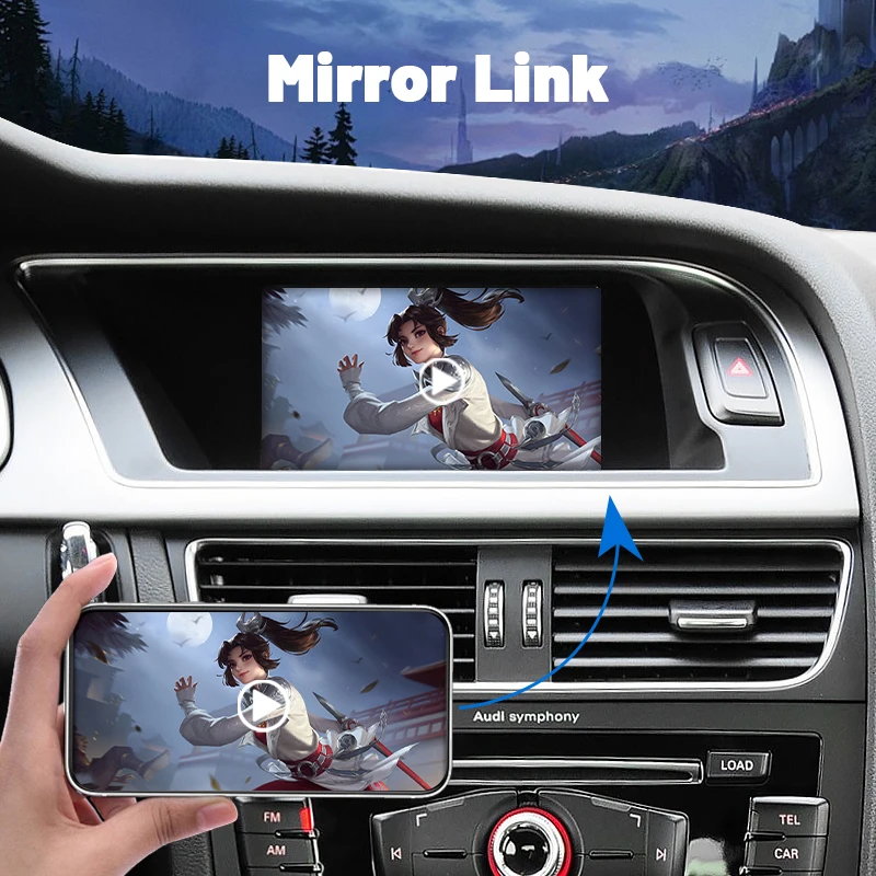 Sinairyu Wireless Apple CarPlay Android Auto Interface for Audi A4 A5 Q5 2009-2015, with AirPlay Mirror Link Car Play Functions