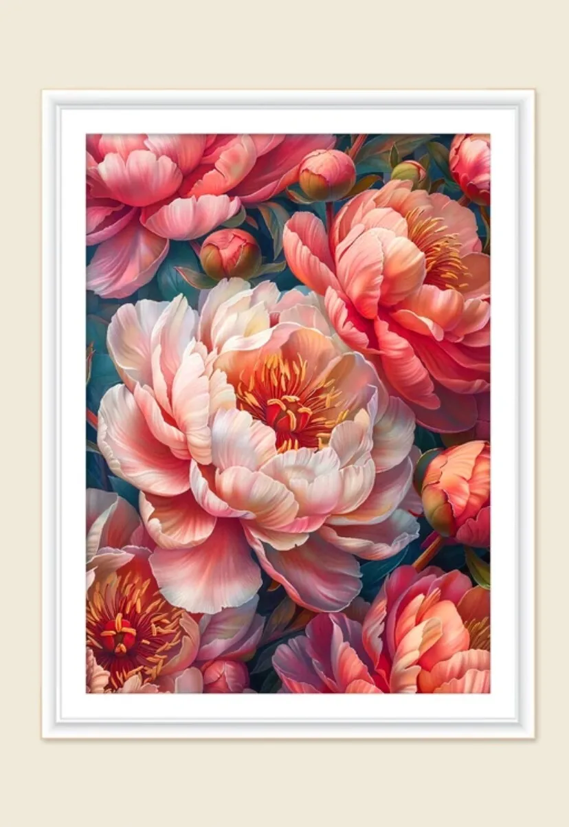 9ct 65X85cm Peony Pre-Printed Cross Stitch Kit DIY Embroidery Set Handicraft Floss Needle Crafts