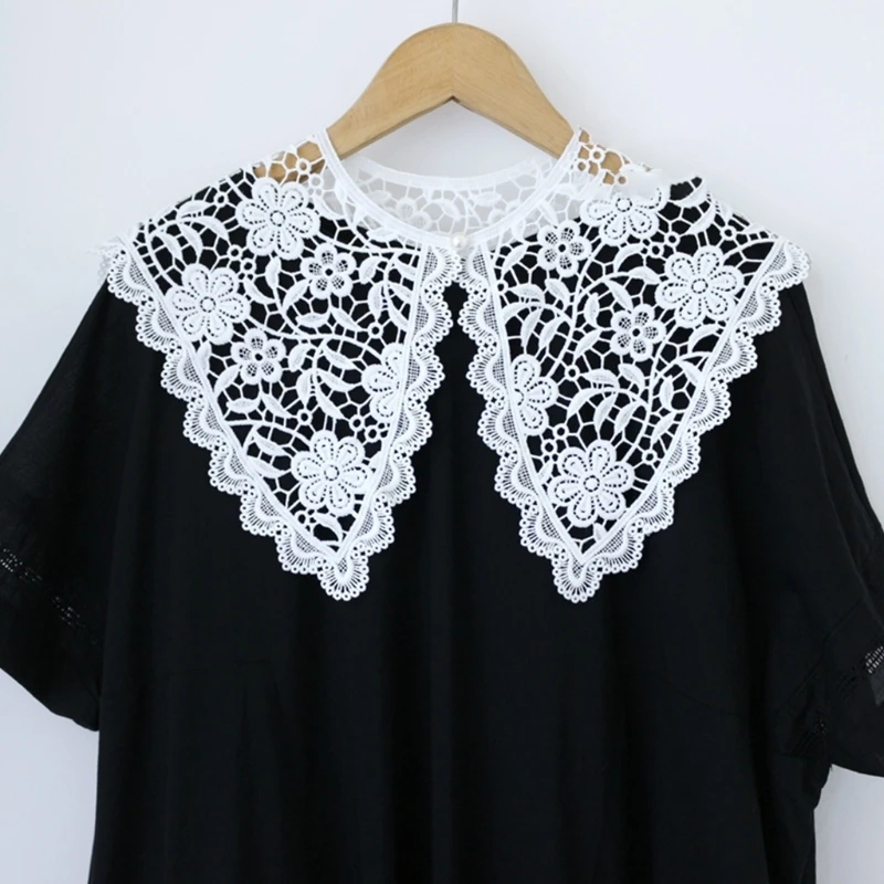 

False Collar Lace Hollow Out Embroidery Collar Detachable Venise Lace Neckline