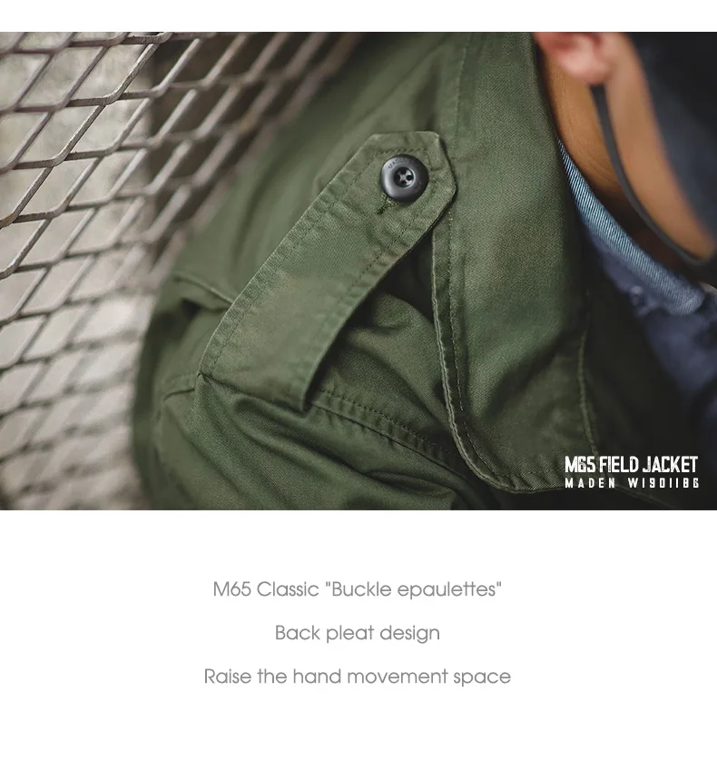 Maden Military M65 Field Jackets For Men's Green Vintage Army Jacket Casual Windbreaker Solid Lapel Collar with Pockets Overcoat 23 S6ac1ebf1663749908a55fc44c7e8bdd79