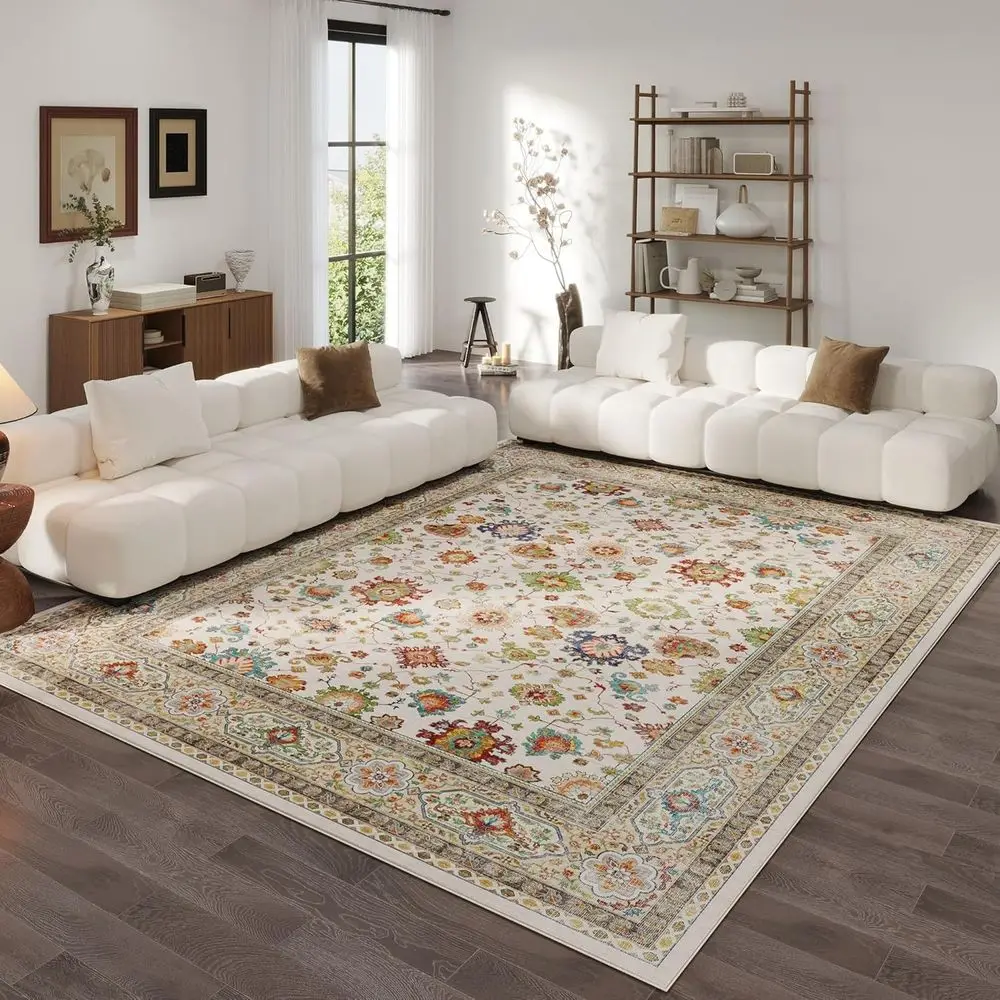 

Коврики в богемном стиле 8x10, можно стирать в машине, нескользящие, с низким ворсом для гостиных, спален, обеденных зон, игровых комнат (Co