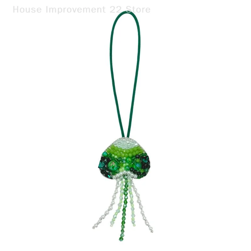 Rhinestone Beaded Jellyfish Patch Hanging Rope Patch Crystal Bag Lanyard Patch Beading Applique