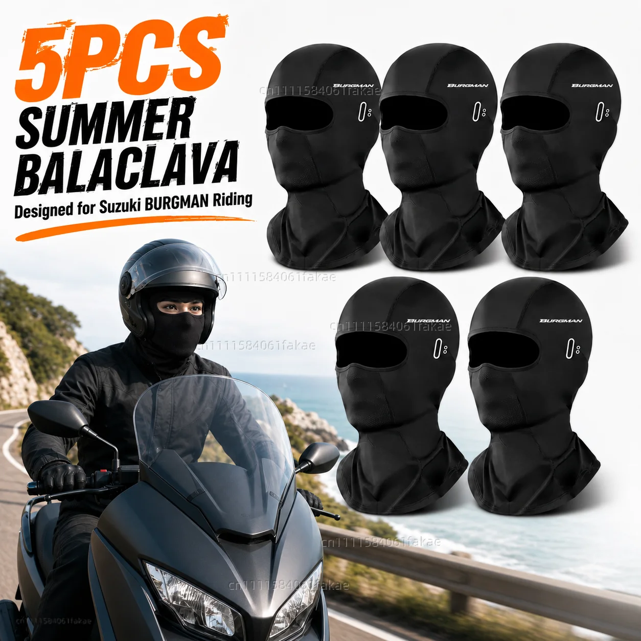 

5PCS Motorcycle Balaclava Summer UV Protection Glasses Face Breathable Hole For BURGMAN AN125 AN250 AN400 AN650 AN 650 Burgman