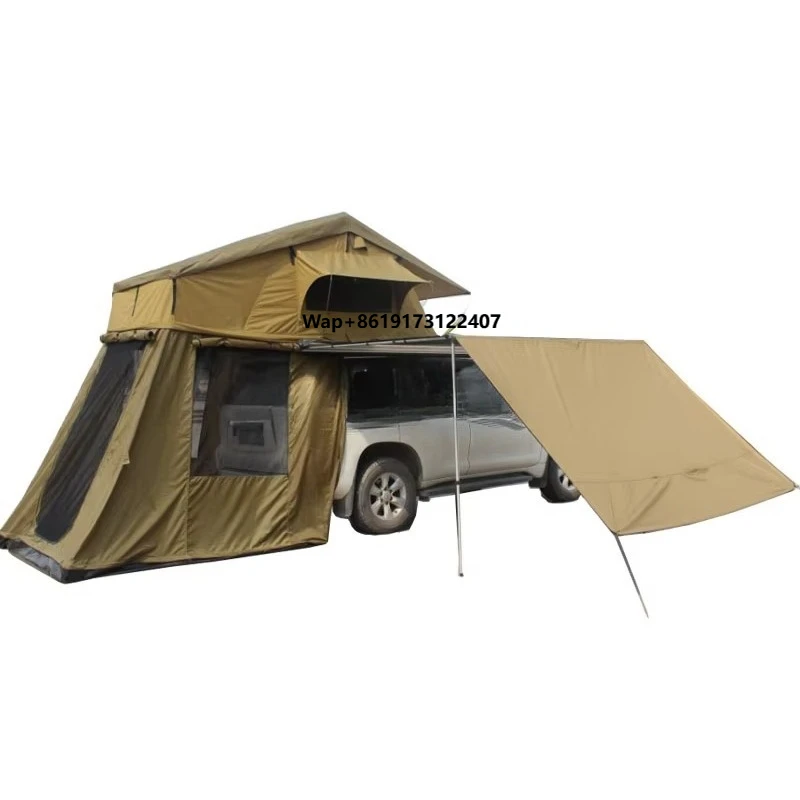 

Палатка на крышу автомобиля с мягким тентом, боковым открыванием, складным корпусом и светодиодной подсветкой