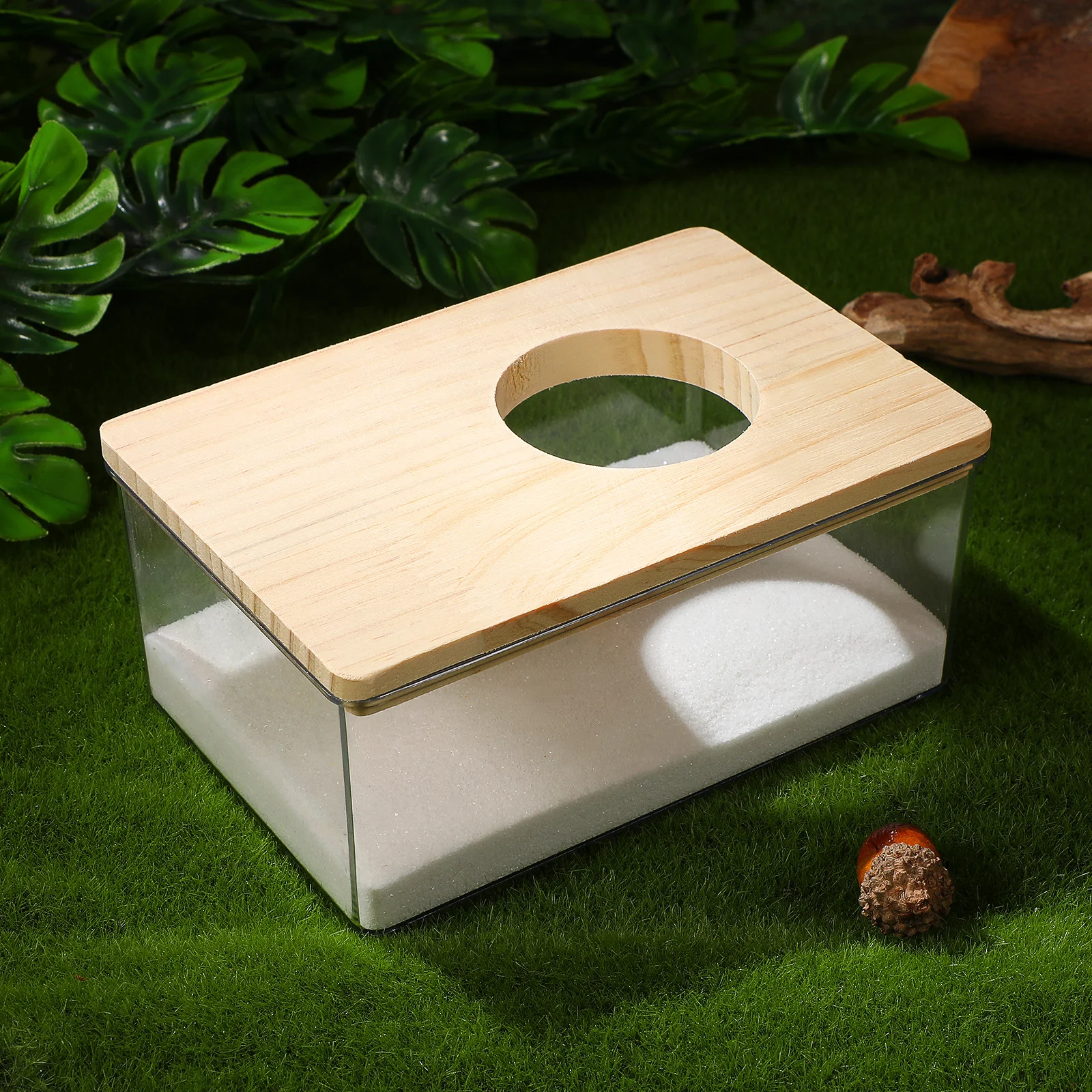 

1pc Acrylic Sand Bath Container Transparent For Hamster Chinchilla Small Pets Pet Supplies Hamster Sandbox Chinchilla Dust Bath