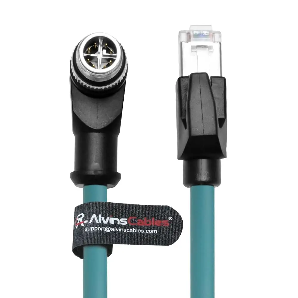 

Alvin's Cables M12 X-Code 8 Pin Male to RJ45 Ethernet Cable for Cognex Keyence Camera, High-Flex Cat6a Cable for Industrial
