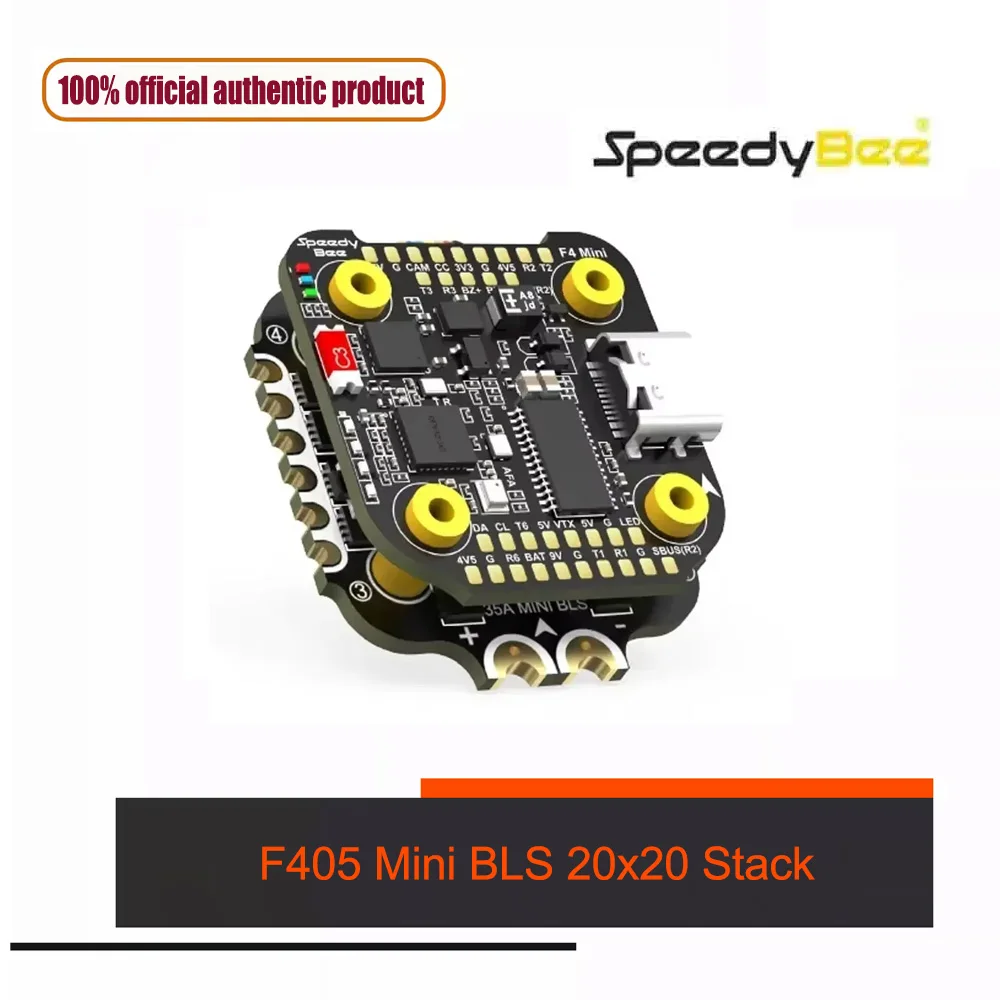 

Полетный стек SpeedyBee F405 Mini BLS 20x20 - ESC 4-в-1 35A, полетный контроллер F405 3-6S, Bluetooth, DJI для FPV дронов (фристайл/гонки)