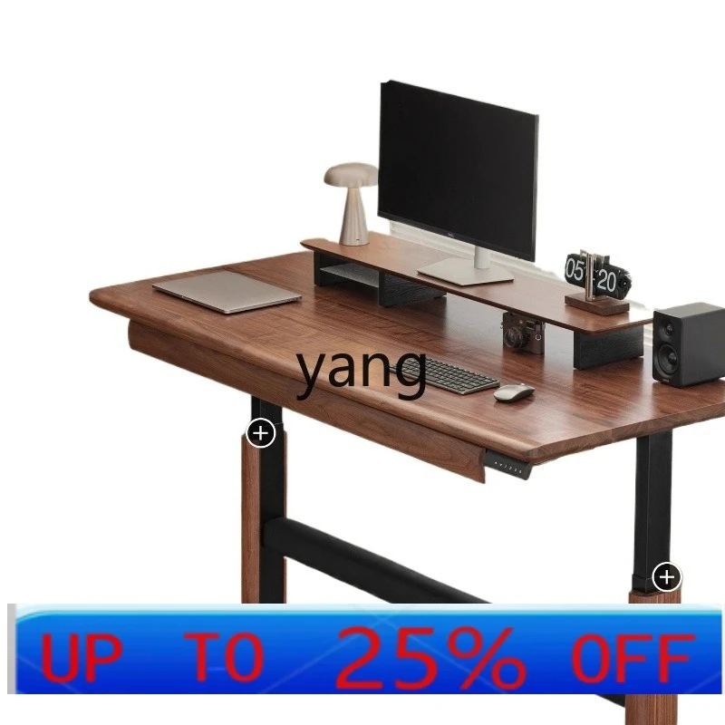 

LMM Североамериканский электрический стол из черного ореха, подъемный стол из массива дерева, электронный стол управления