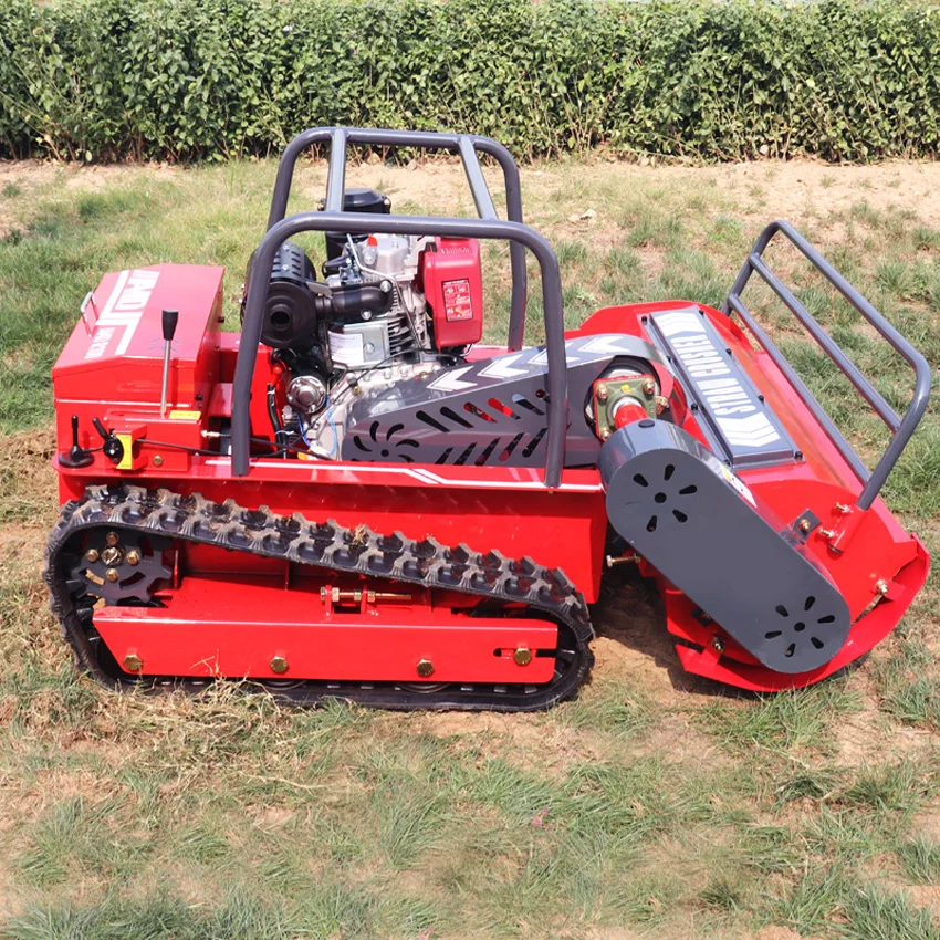 New Arrival Mini Farm Flail Lawn Mower 800mm 1000mm 1200mm RC Home Robotic Power Crawler Lawn Mower for Grass Cutting