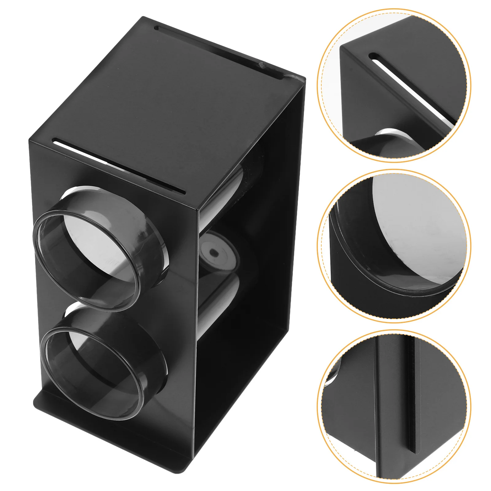 

2-Compartment Pen Holder Double-Grid Multi-Function Organizer PP ABS Material Office Home School Desk Storage