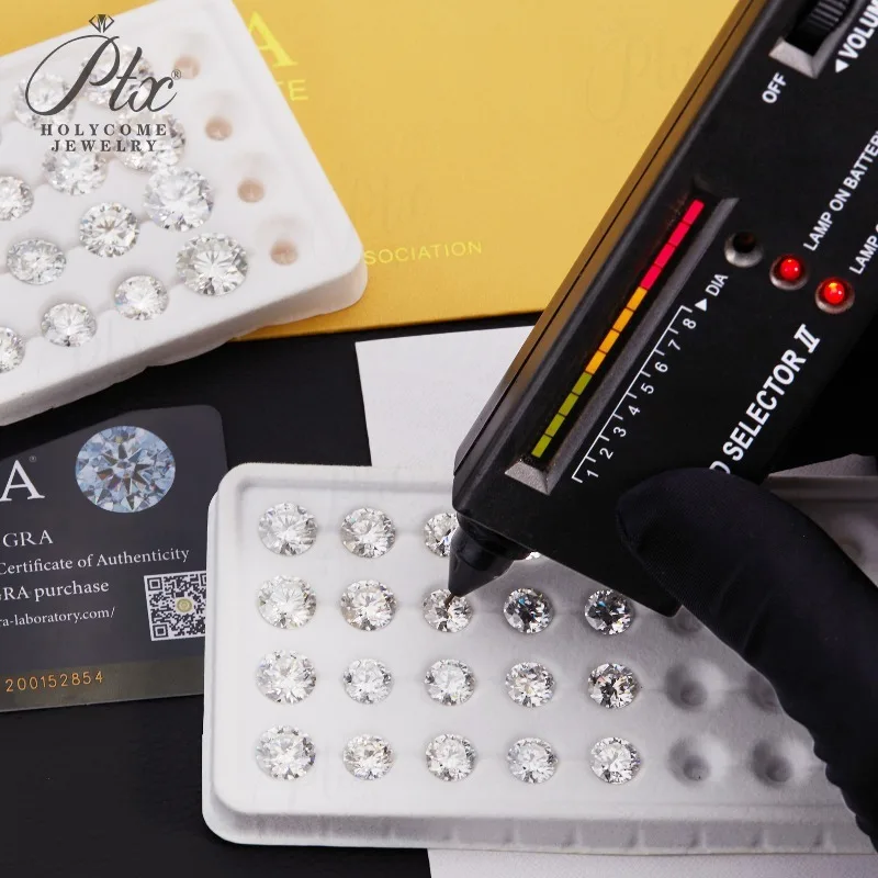 0.1ct-13ct مويسانيتي حجر فضفاض شكل دائري D اللون 8 قلوب و 8 سهام قطع VVS1 وضوح مع شهادة GRA لصنع المجوهرات