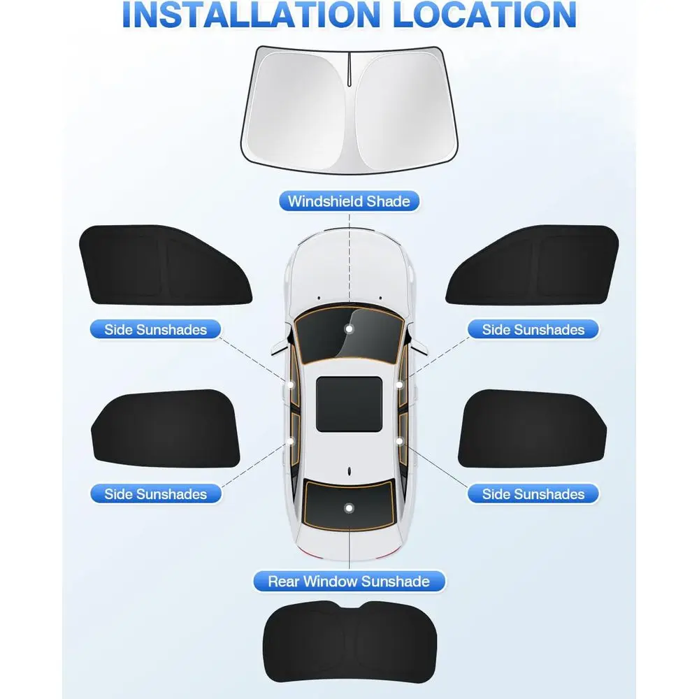طقم مظلات تشيفي تريل بليزر أسود 2021-2026 - طقم مكون من 6 قطع للزجاج الأمامي والنوافذ الجانبية والخلفية وحماية من الأشعة فوق البنفسجية والخصوصية والتبريد #6