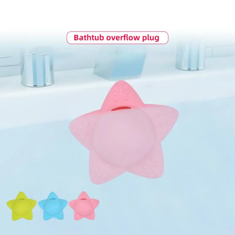 Bathtub Overflow Blocker Drain Cover Bathroom Silicone Overflow Drain Block Strong Seal 5 Suction Cups Bath Tub Drain Plug For