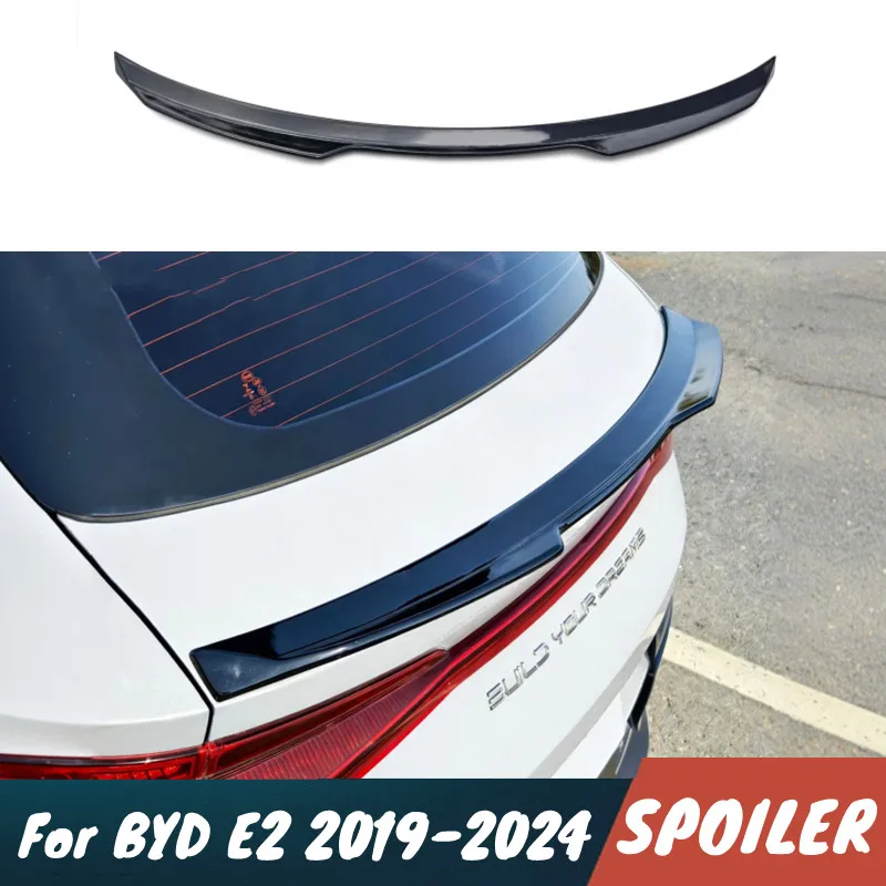 

Для BYD E2 2019-2024: Задний спойлер (центральное крыло) для багажника, черный, под карбон, тюнинг-аксессуары для кузова