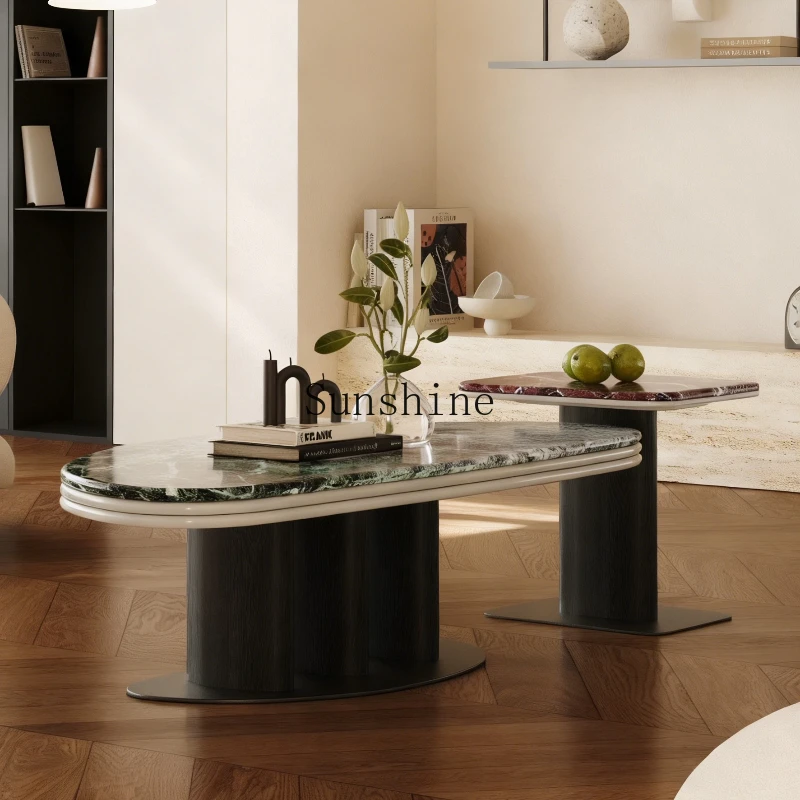 

Italian minimalist high-end luxury stone coffee table marble living room home low table