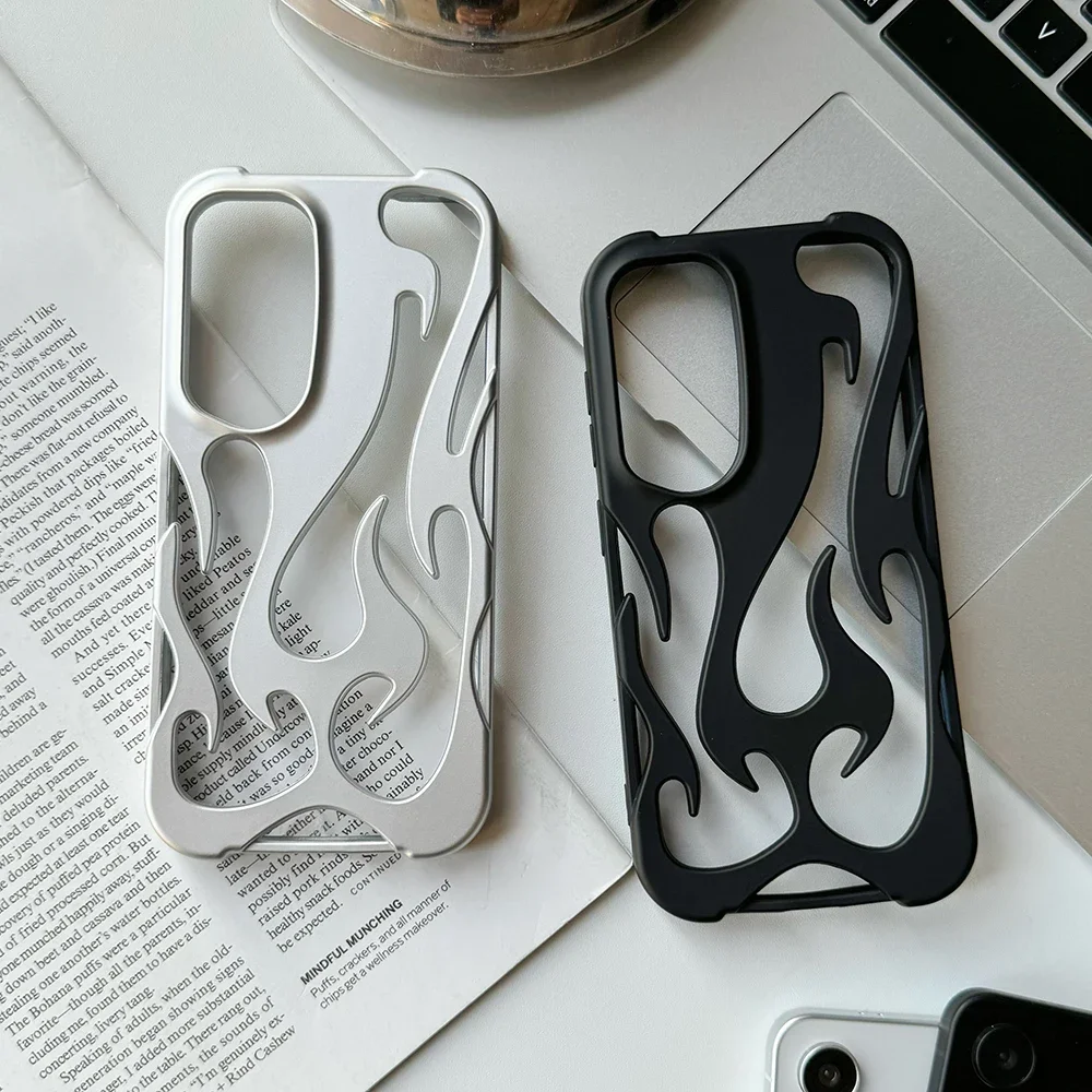 For Samsung Galaxy S25 S24 S23 Ultra A55 A54 A15 A16 A26 A26 A56 5G Phone Case 3D Flame Hollow Out Matte Cover Protective Shell - náhled 6
