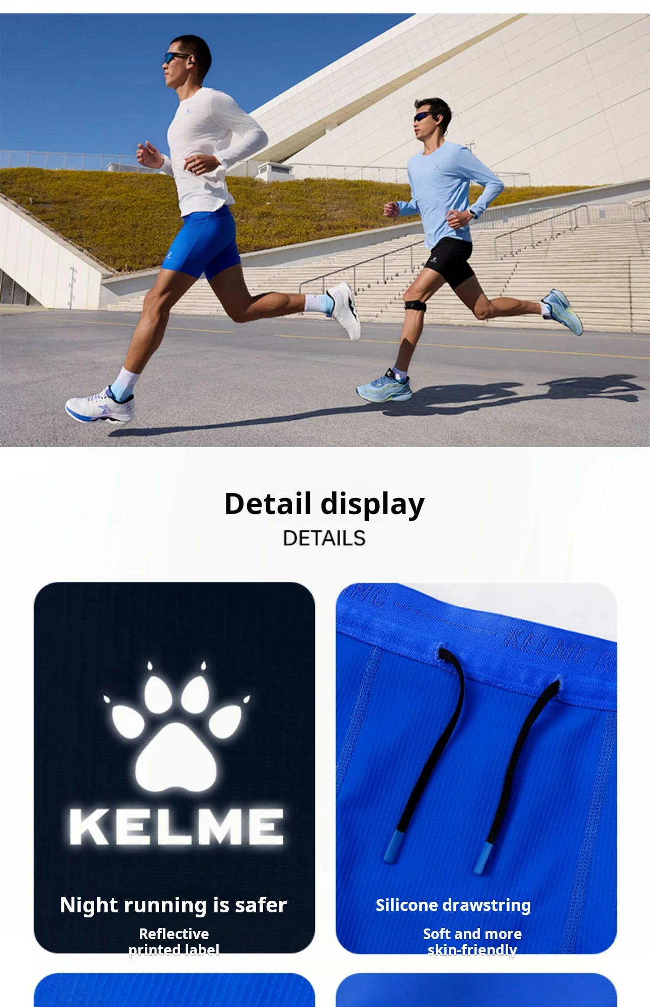 Kelme Herren Speed Dry Laufshorts Professionelle Trainings-Marathon-Shorts mit Hüfttasche Outdoor-Sportshorts – Detail 11