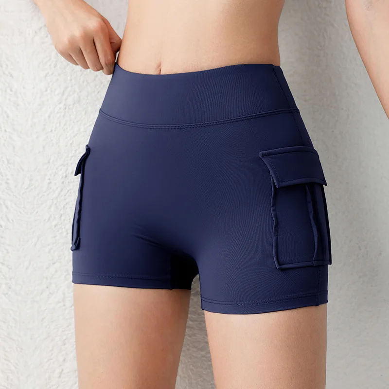 

Женские шорты для йоги персикового цвета с завышенной талией, быстросохнущие шорты для бега на велосипеде 3 дюйма для летних тренировок на открытом воздухе